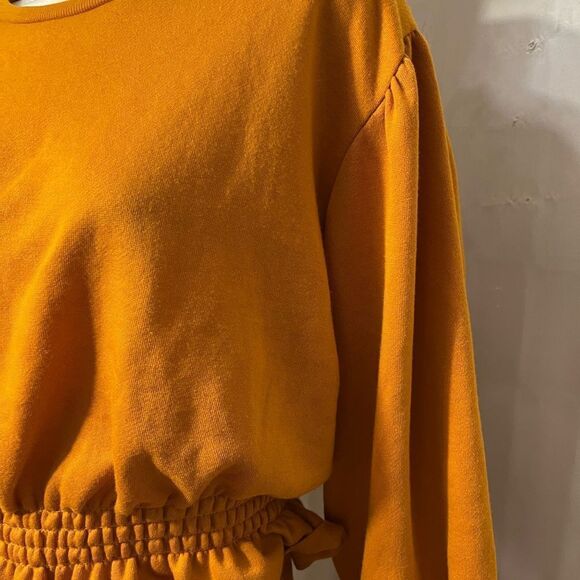 Golden Brown IT’S Brand Cropped Top & Ruched Slit Hem Pants Set - Picture 10 of 16